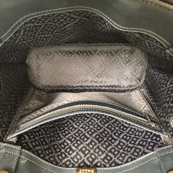 SALE Bally Vintage Structured Shoulder Bag Blue Leather Made in Italy sn1625-98 - Picture 9 of 16